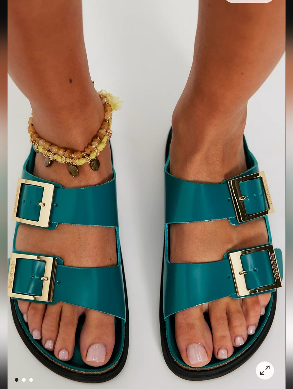 Birkenstock Arizona Droplet Buckle High Shine Teal Sandals EU39,  Women's 8-8.5